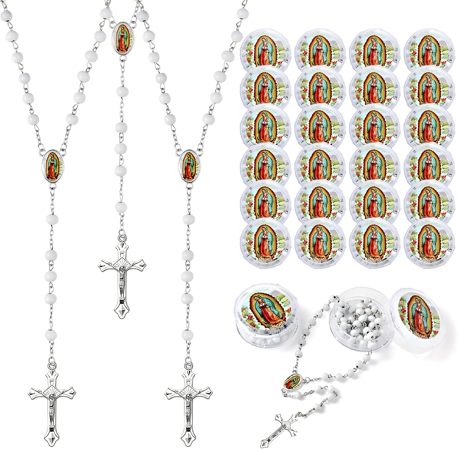 24 PCS White Rosary Beads Bulk For Baptism Jamaica Ubuy
