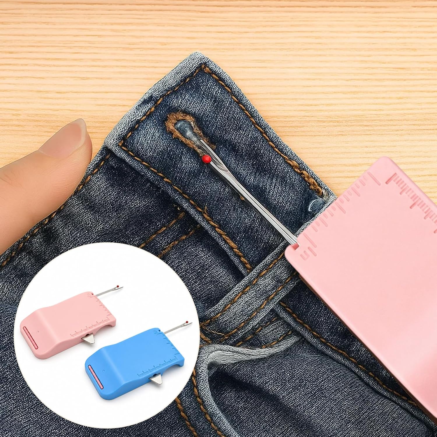 2-Piece Sewing Seam Guide and Ripper,Sewing Seam Guide and Ripper Magnetic, Attachment for Sleeves Cuffs and Garment Construction