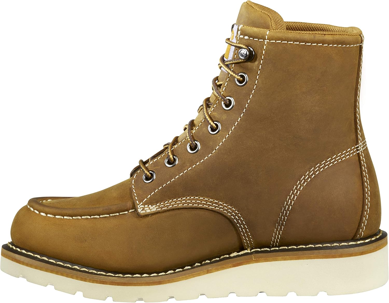 Carhartt Women's Wedge 6" Waterproof Steel Toe FW6225-W Ankle Boot, Dark Bison Oil Tanned, 7
