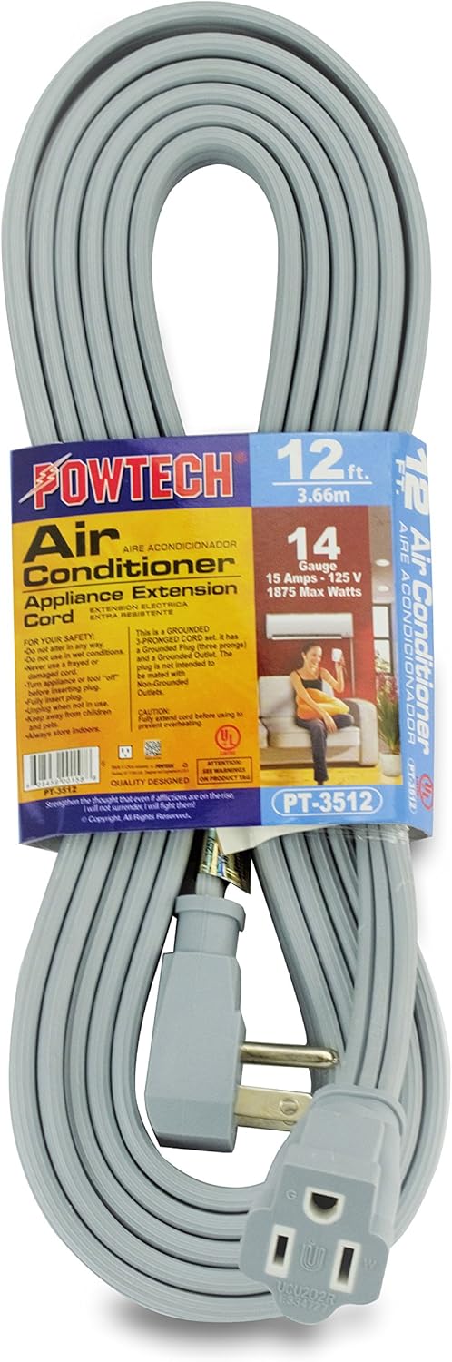 Powtech 12 Foot Air Conditioner And Appliance Extension Cord Ul Listed Amazon Com