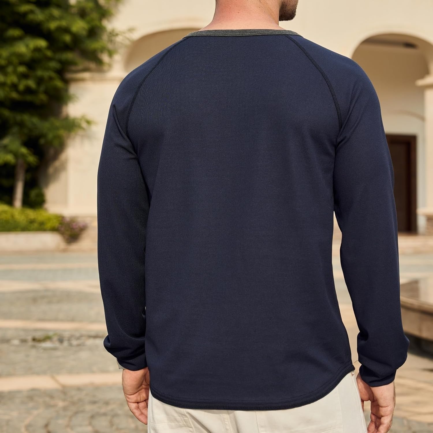 Men's Henley Shirt Long Sleeve Soft Stretch Button T-Shirt Casual Stylish Henley Pullover Shirts - Image 5