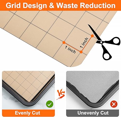Vista 8 de Rollo de silicona para hornear, 16 pulgadas x 5.25 pies, antiadherentes, resistentes al calor, antideslizante, reutilizable, tapete de congelación