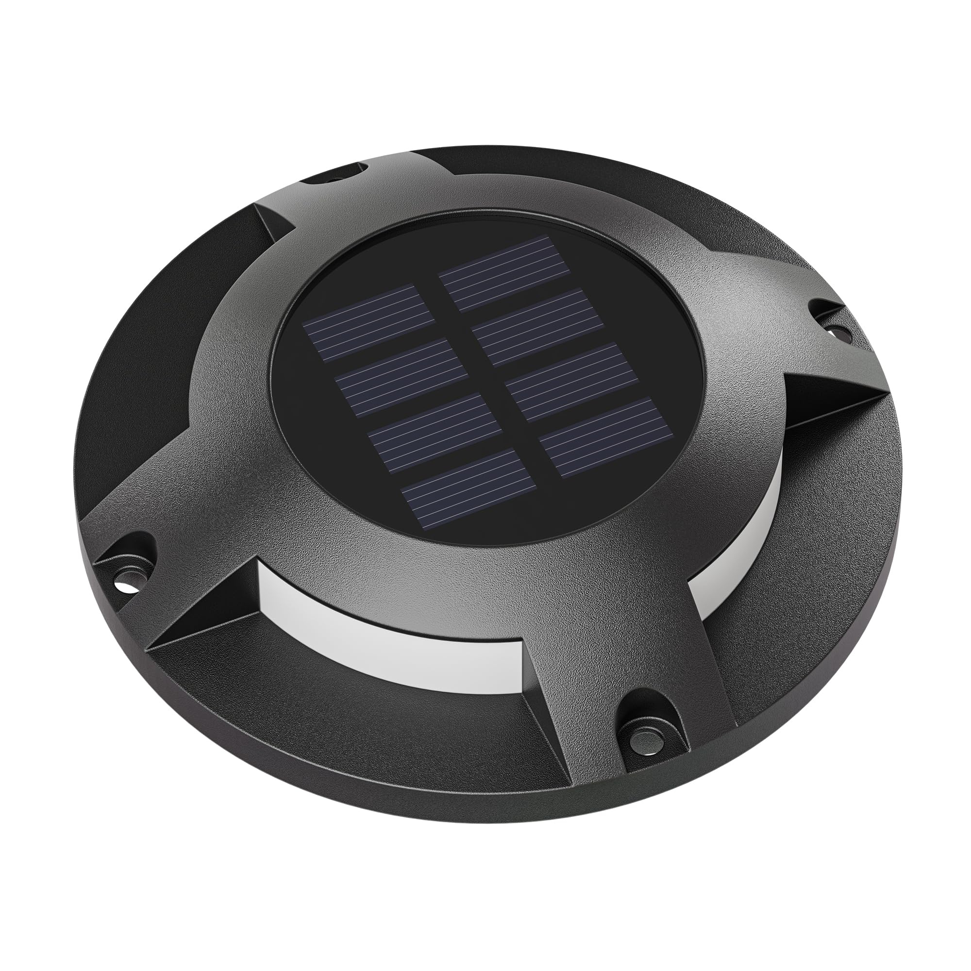 ledscom.de 8x LED Solar-Bodenleuchte BUNSO für außen, IP65, Kunststoff, rund, 120 mm Ø, warmweiß
