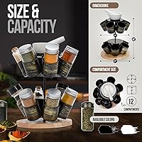 Vista 3 de Made Easy Kit Organizador de carrusel para especias y condimentos con mortero y mortero (negro)