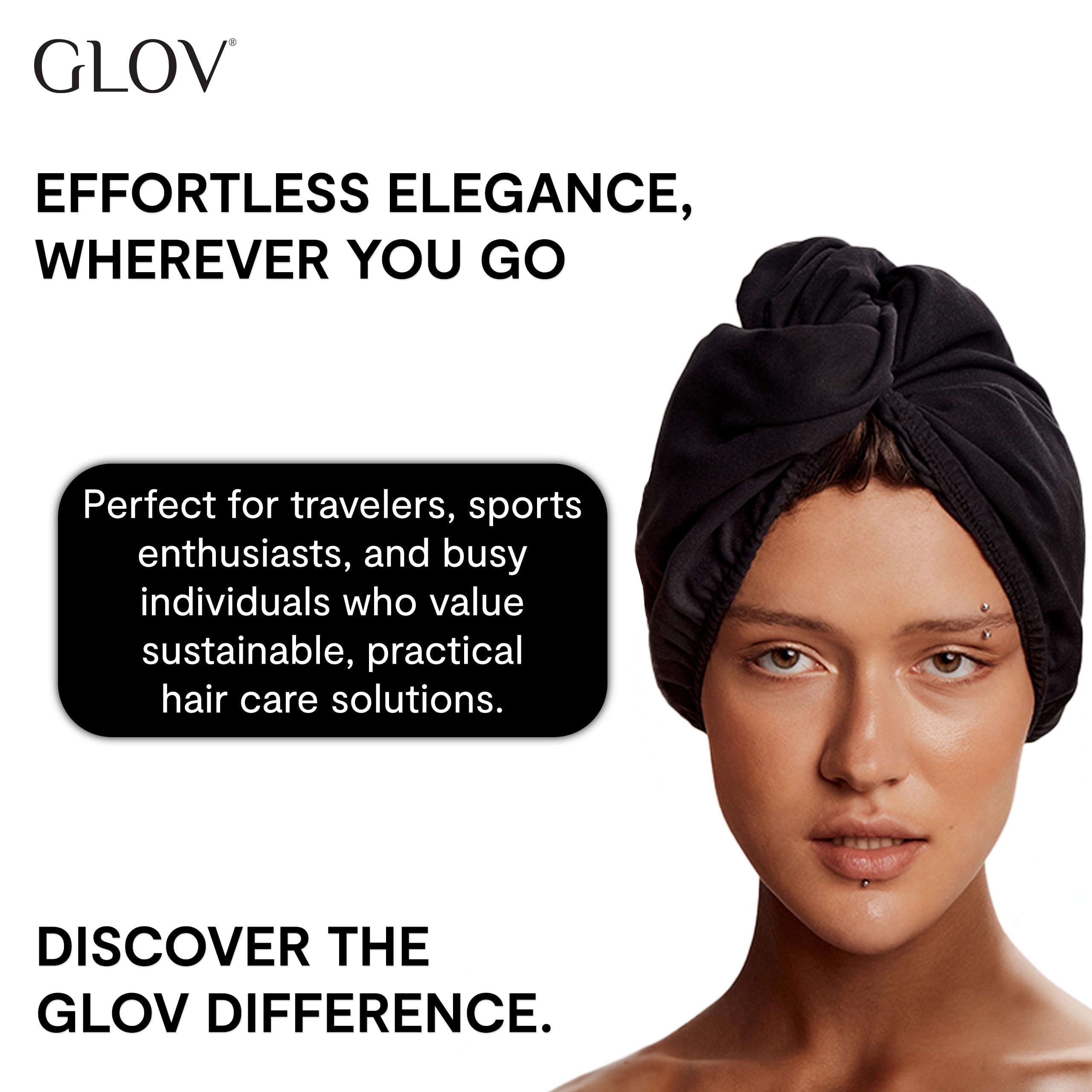 Glov Turbante in Microfibra Asciugamano Seta Capelli per Asciugatura Rapida e Delicata Ideale per Capelli Ricci e Lisci Design Ergonomico Leggero Uso Quotidiano