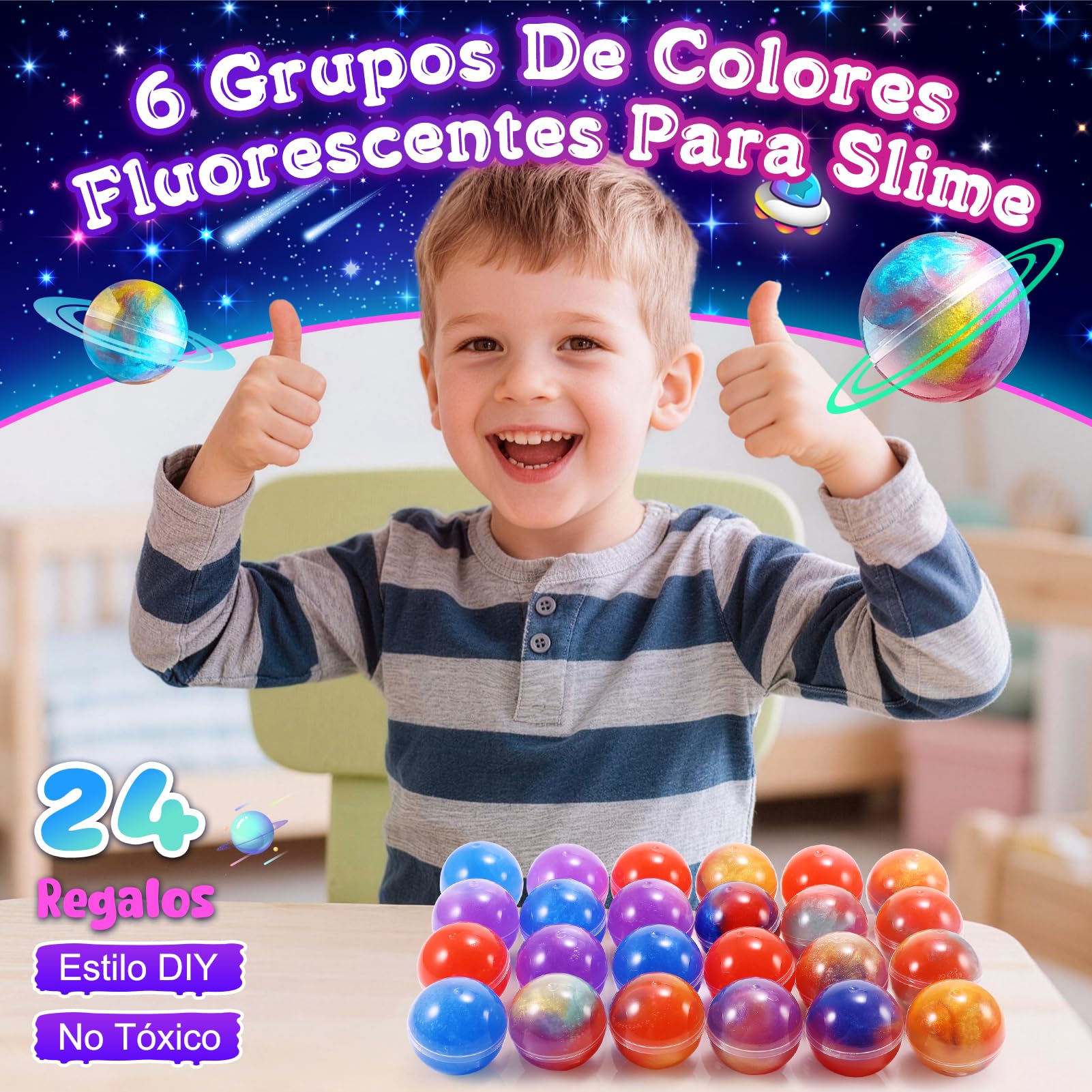 Hapikids Slime para Niñas, Regalo Niña 6 7 8 9 10 11 12 Años Galaxy Slime Ball Kit Juguetes Niños 6-12 Años Slime Fluffy Kit Regalos Cumpleaños Niños Colegio Relleno Piñatas de Cumpleaños Infantil