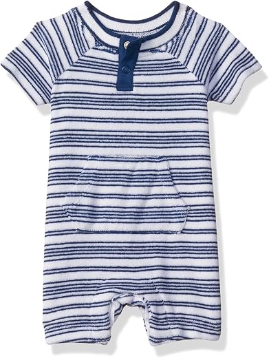miniklub Baby Round Neck Short Sleeve Knitted Cotton Romper (Multi Color)