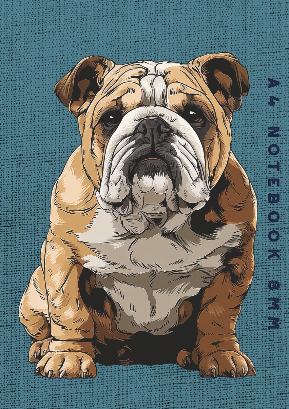A4 Notebook 8mm: Bulldog Dog Lined Exercise Book