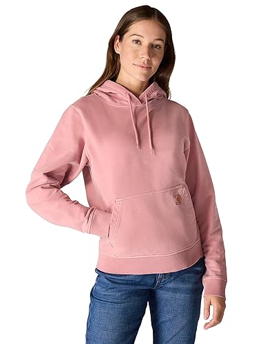 womens Relaxed Fit Midweight Garment Dye French Terry Hooded Sweatshirt