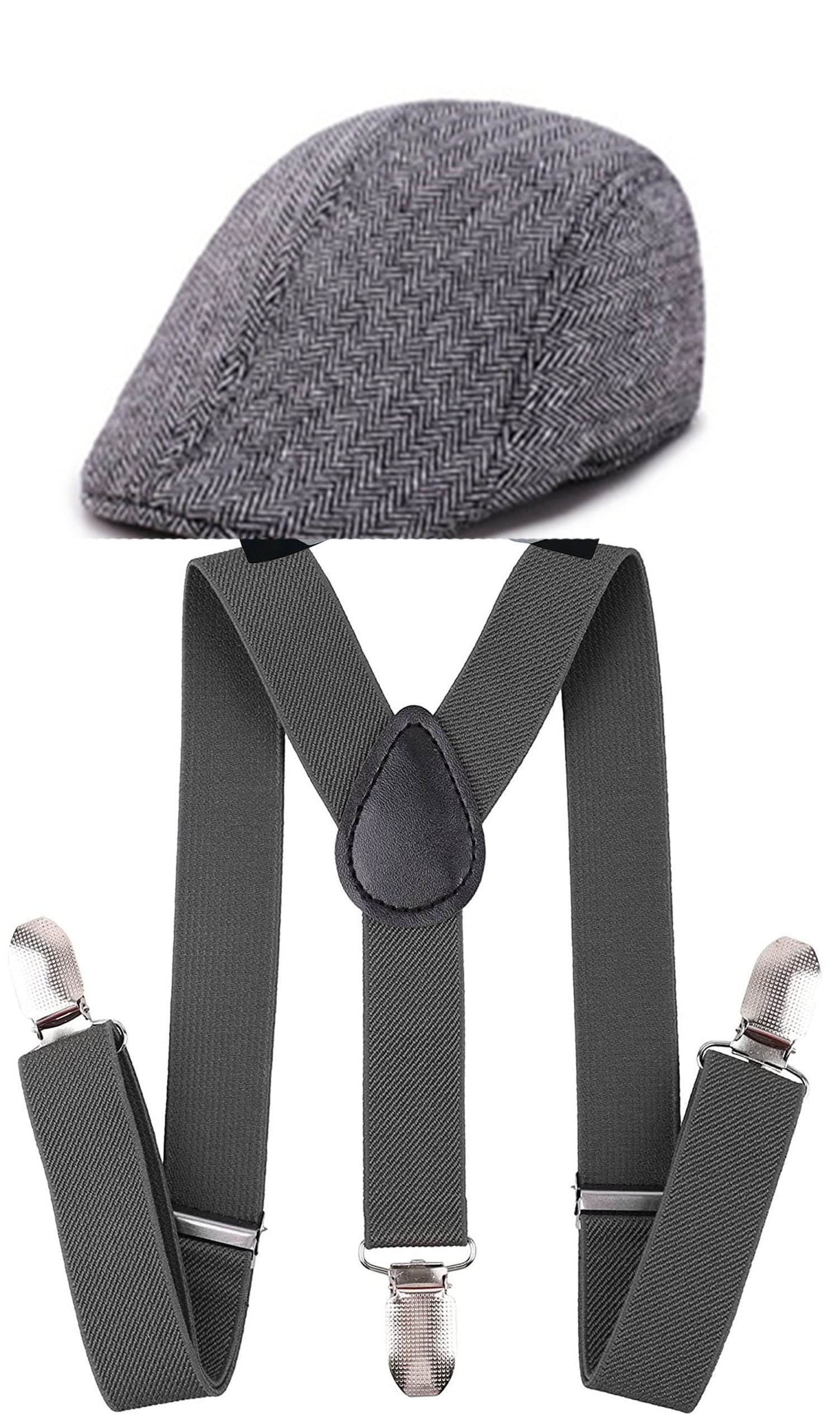 Y-Back Suspender with Newsboy Cap/Golf Cap - Peaky Blinder