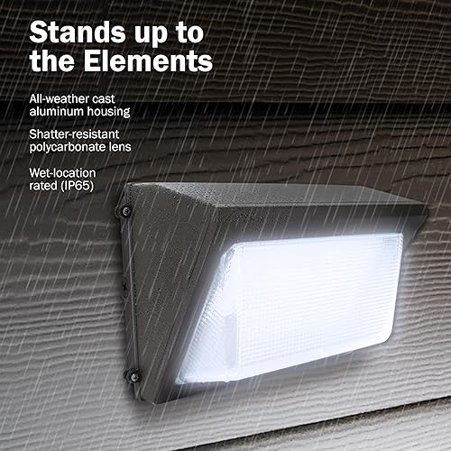 Miniatura 5 de Feit Electric Mini paquete de pared LED equivalente a 30 W, paquete de pared pequeño para exteriores, 4200 lúmenes, vida útil de 50000 horas,