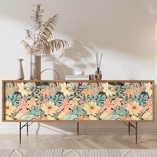 Miniatura 2 de Papel tapiz floral para despegar y pegar, papel tapiz vintage de margaritas de peonía, papel de contacto floral, mural de pared autoadhesivo de 17.5