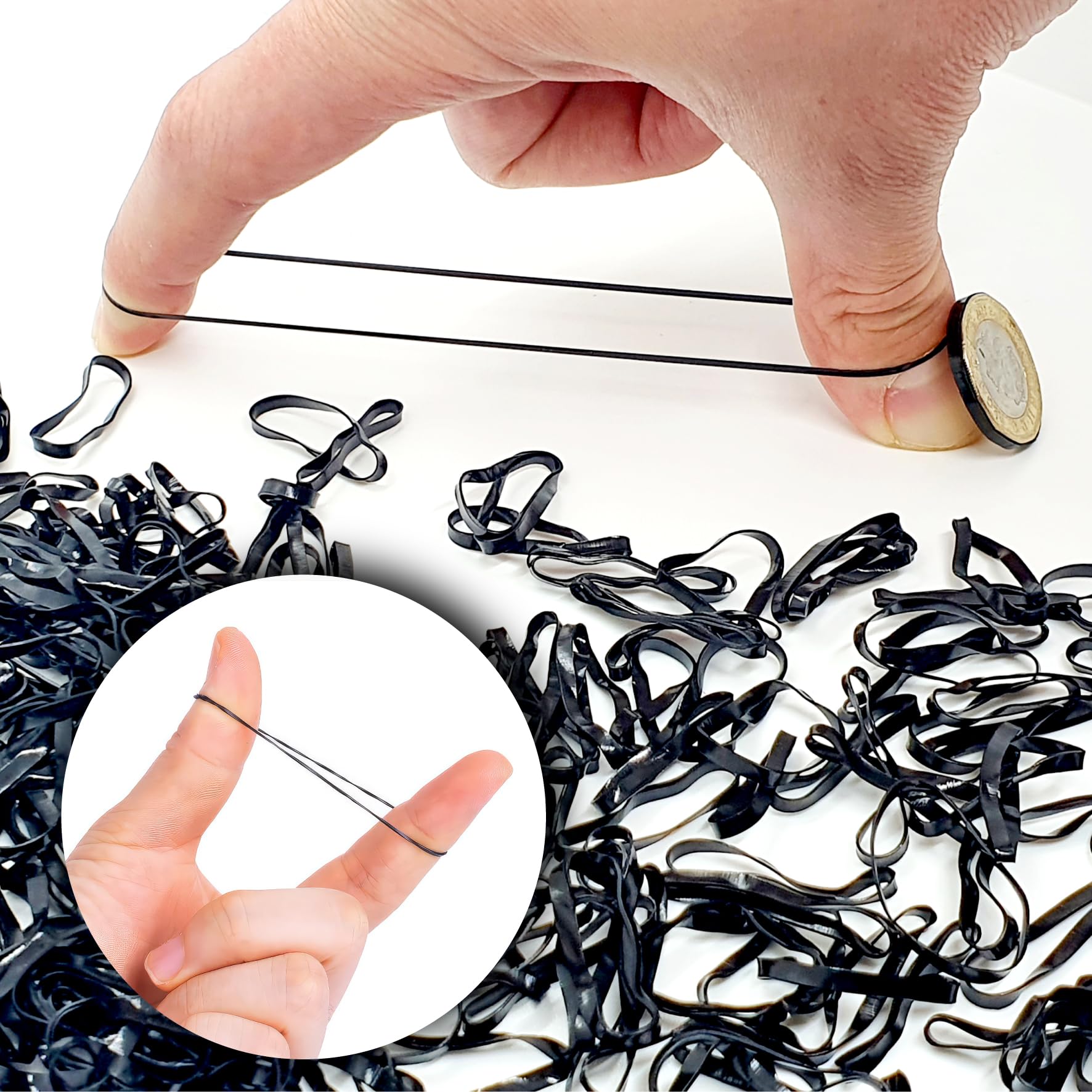 700 Stück Mini-Haargummis – Schwarze Gummibänder Ohne Metall, Sanft & Dehnbar (3 Mm Dick)