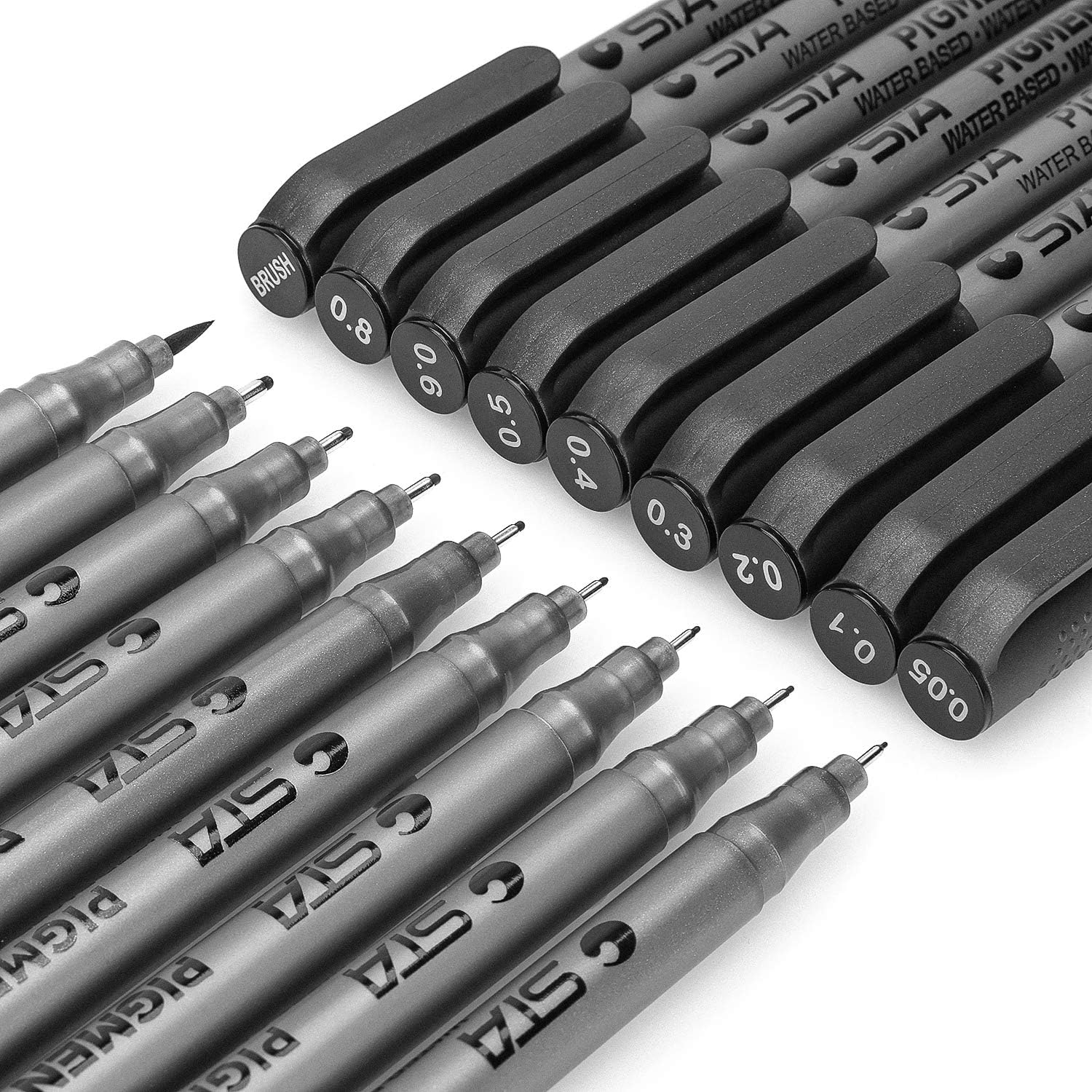MUJINHUA Black Micro-Pen Fineliner Ink Pens, Waterproof Archival Ink, Micro Fine Point Drawing Pens for Artist Illustration, Sketching, Technical Drawing, Anime, Comic, Manga, Bullet Journaling(Fine Point ) : Arts, Crafts & Sewing
