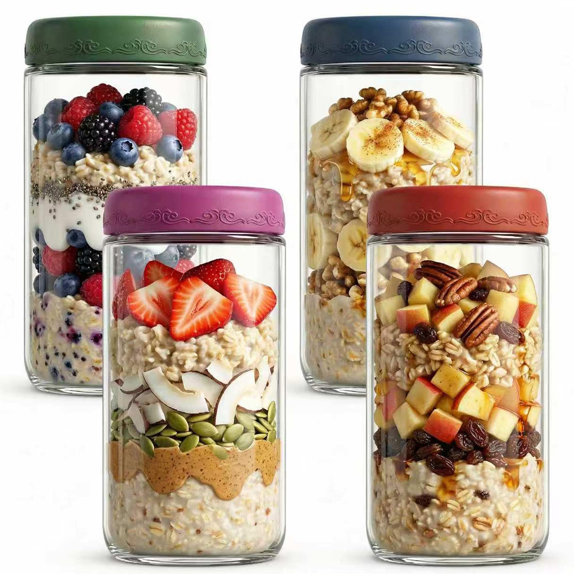 DicraoLea 4 Pack Glass Jars