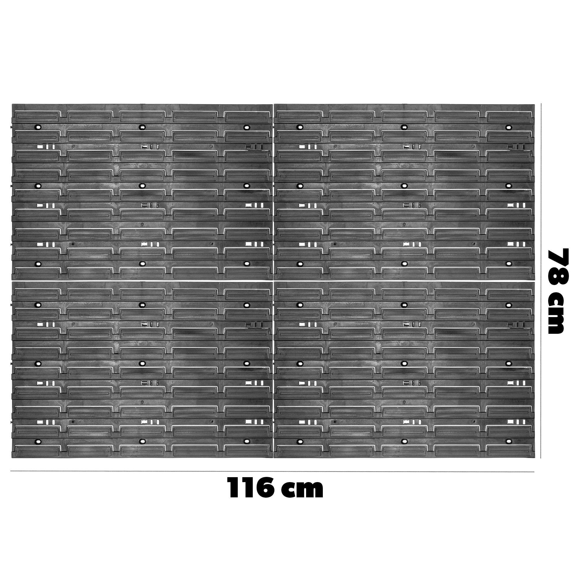 KADAX Pared de herramientas, sistema de almacenamiento de plástico PP, estantería de pared en diferentes tamaños, estantería de pared de taller con cajas de almacenamiento (116 x 78 cm)