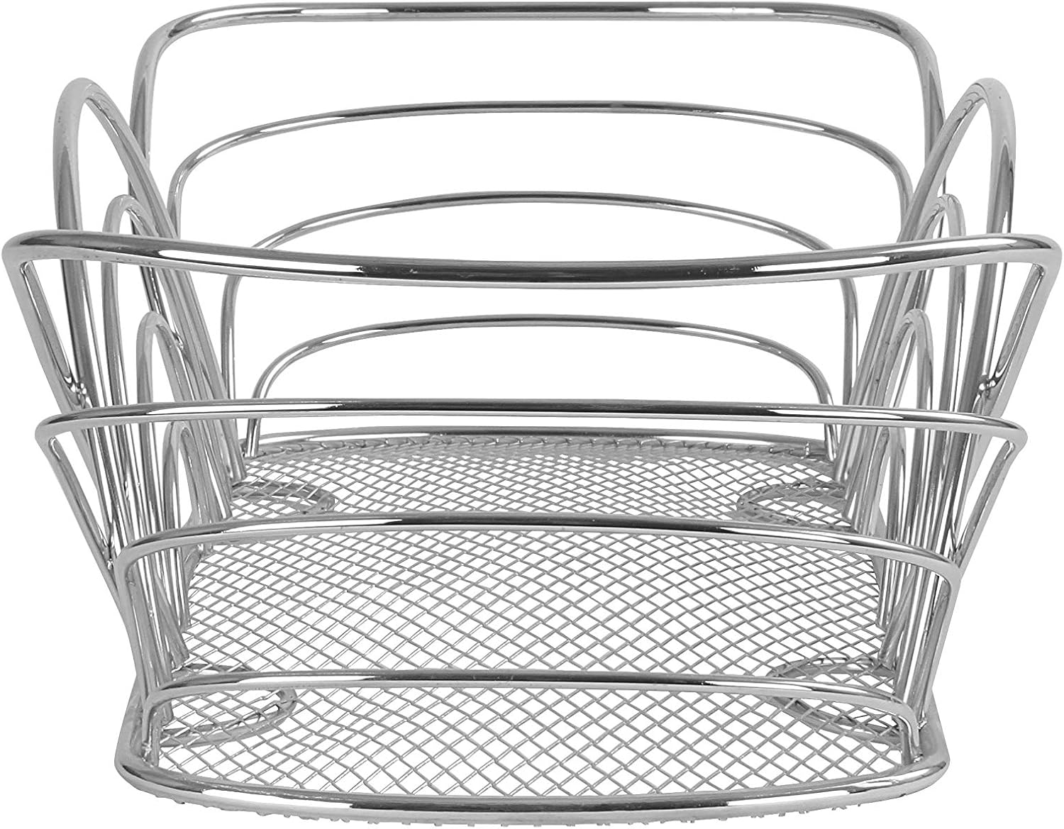 Hottest Sales Spectrum Diversified Flower Basket, Classic Kitchen Design for Breads, Roll, Muffin Pastries & Baked Good Storage, Traditional Style Snack & Food Holder for Serving, Chrome