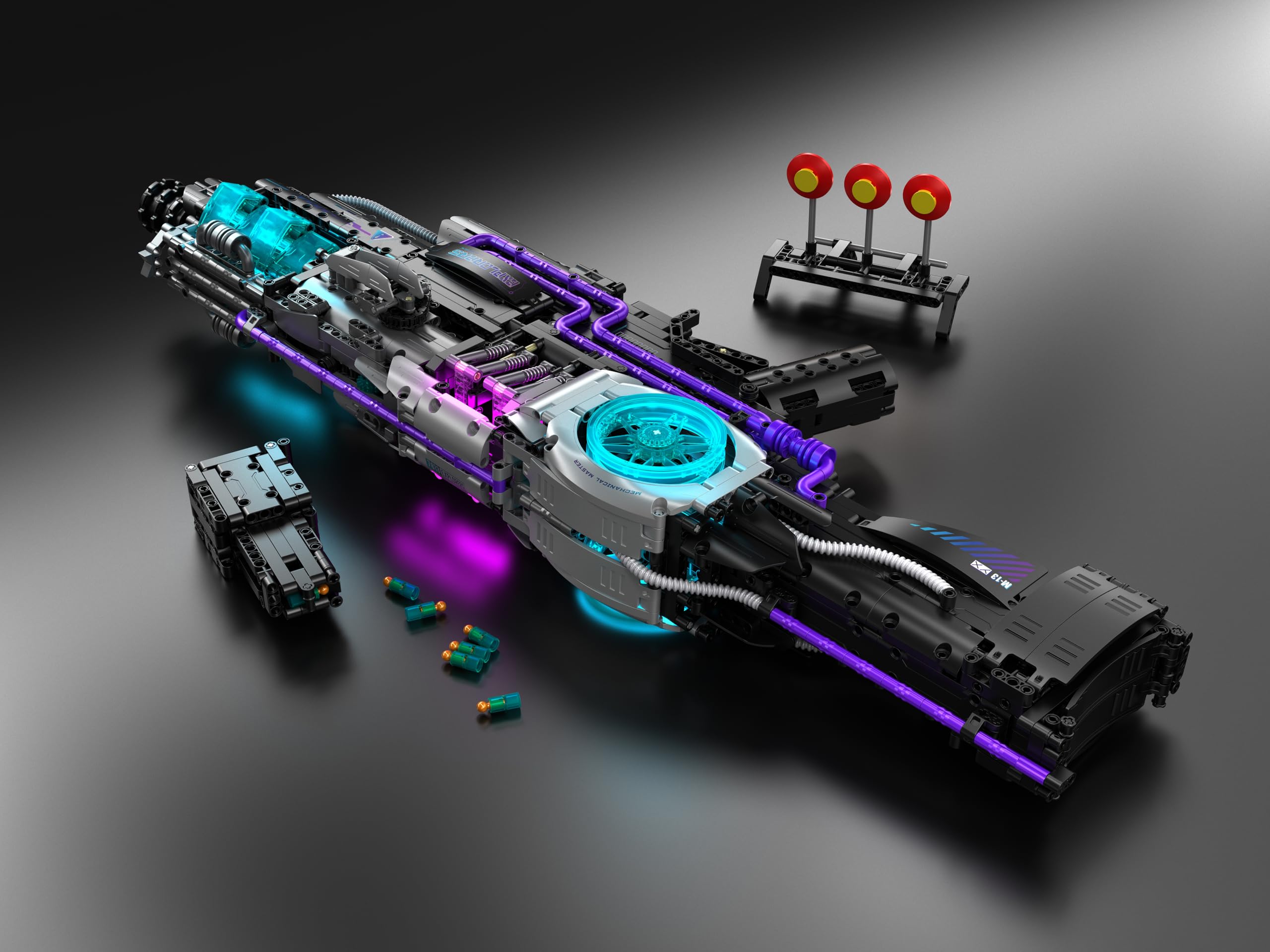iM.Master - Pistola de Juguete Futurista Sci-Fi 2 en 1 - Rifle con Efectos de Luz y Robot Transformable - Disparo y Recarga Eléctrica - 2531 Piezas - Juegos Educativos Stem - Maqueta para Construir