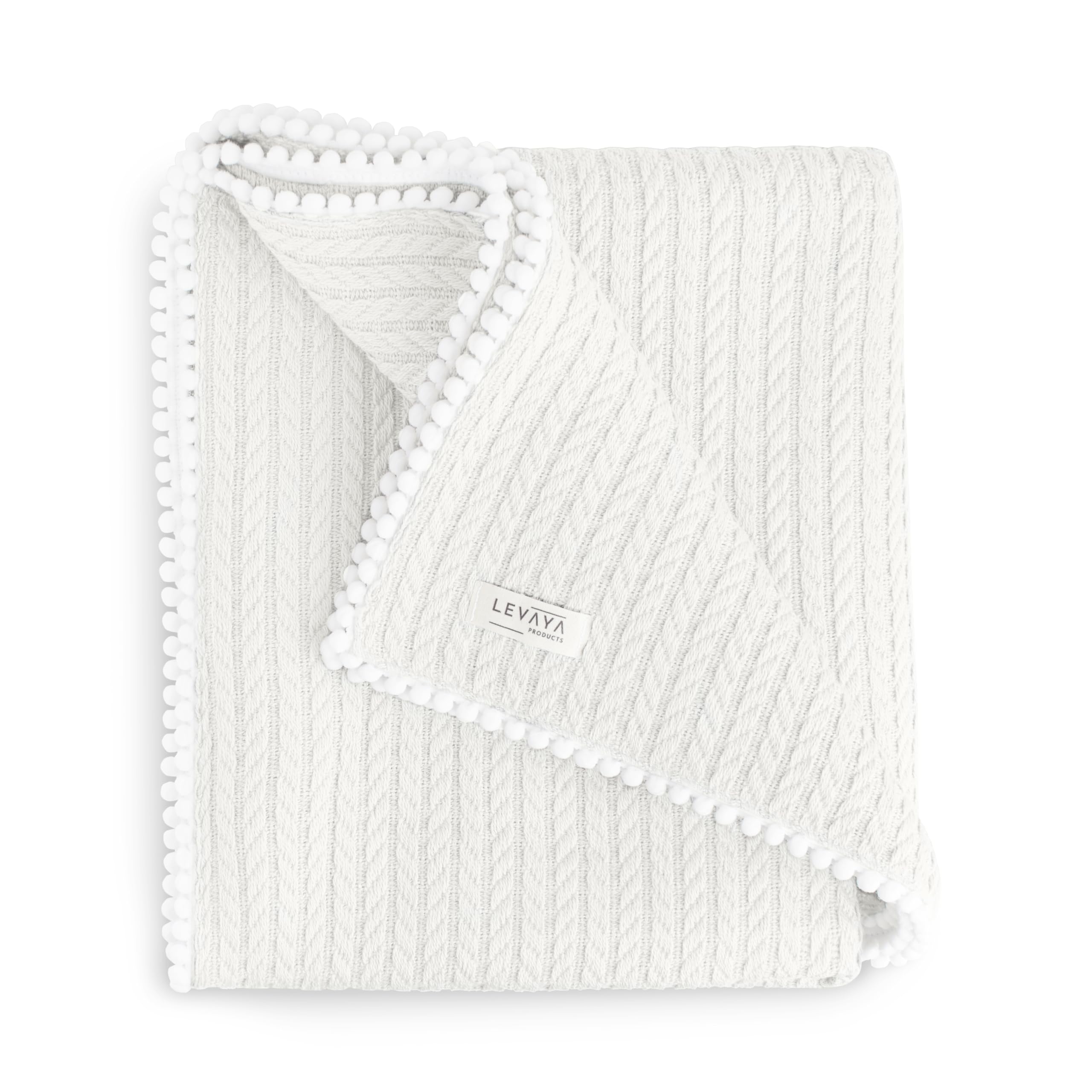 Couverture pour bébé en coton bio tricoté doux 120x90cm pour nouveau-né