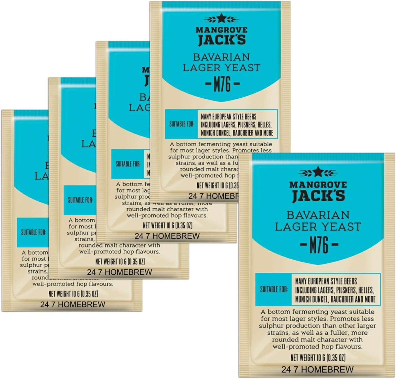 5X Mangrove Jack’s Craft Series Yeast M76 Bavarian Lager (10g)