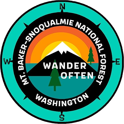 MT. Baker-Snoqualmie National Forest Washington - Wander Often - 3.5 pulgadas ventana coche camión calcomanía calcomanía vacaciones recuerdo viaje