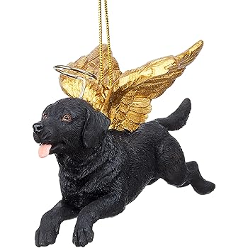 black lab angel ornament