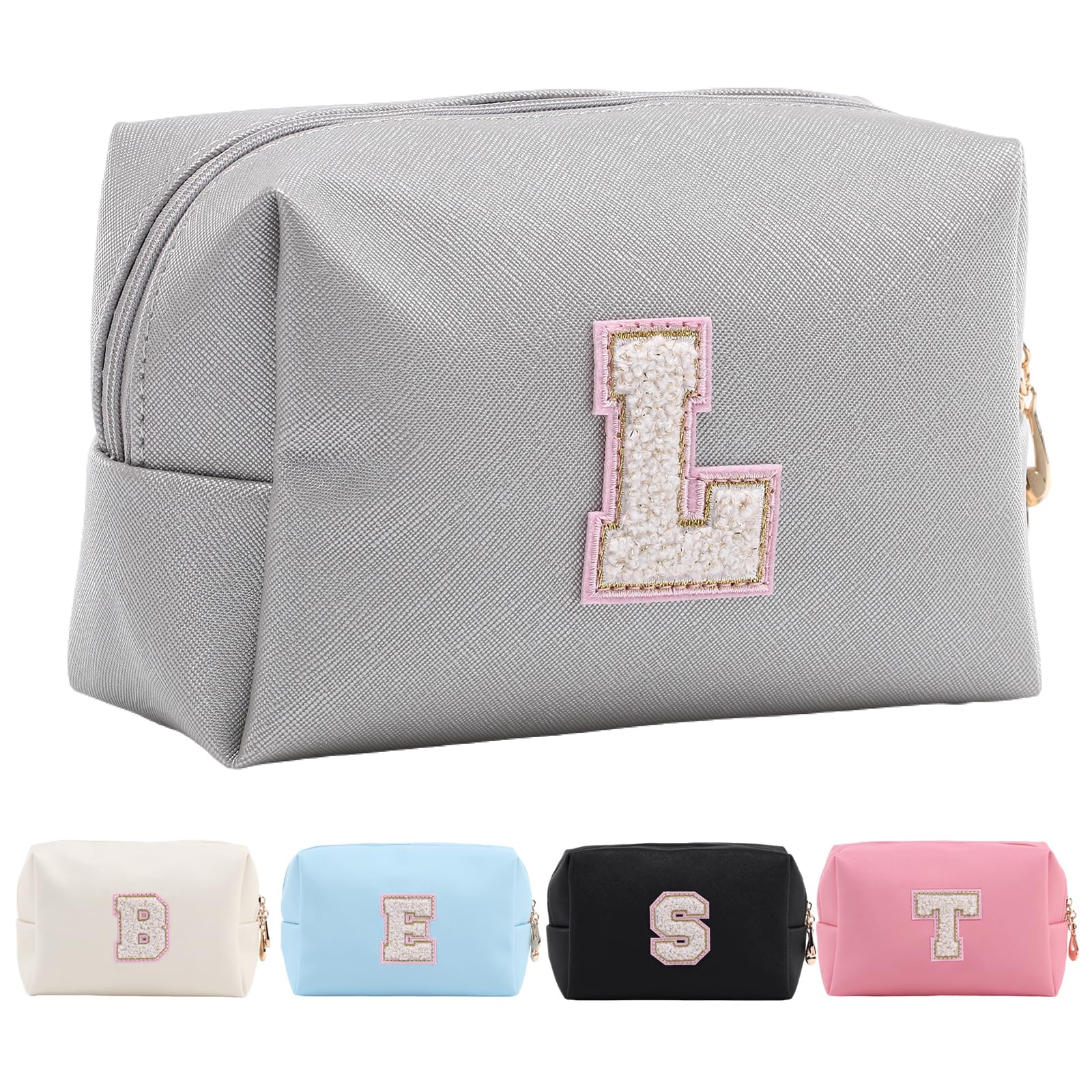 Personalized Makeup Bag,Waterproof Travel Makeup Pouch Cosmetic Bag Birthday Gift for Women Mom，Bride Bridesmaid Cosmetic Bag A-Z — view 93