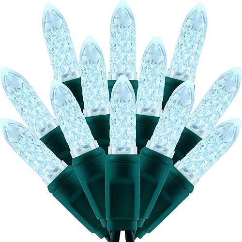 Miniatura 8 de 100 luces LED de Navidad de una pieza facetadas multicolor, cable verde de 33 pies, alta resistencia al agua, certificación UL, M6 para exteriores