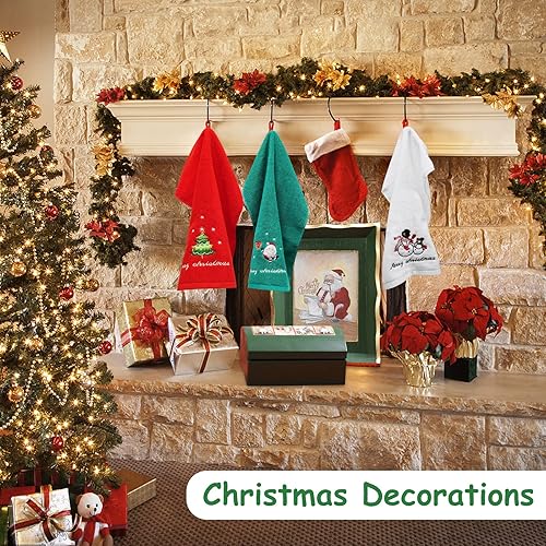 Vista 6 de FreeCon Paquete de 3 toallas de mano de Navidad, 100% algodón, para cocina, toalla de baño suave y bordada para baño, súper absorbente, bonito juego