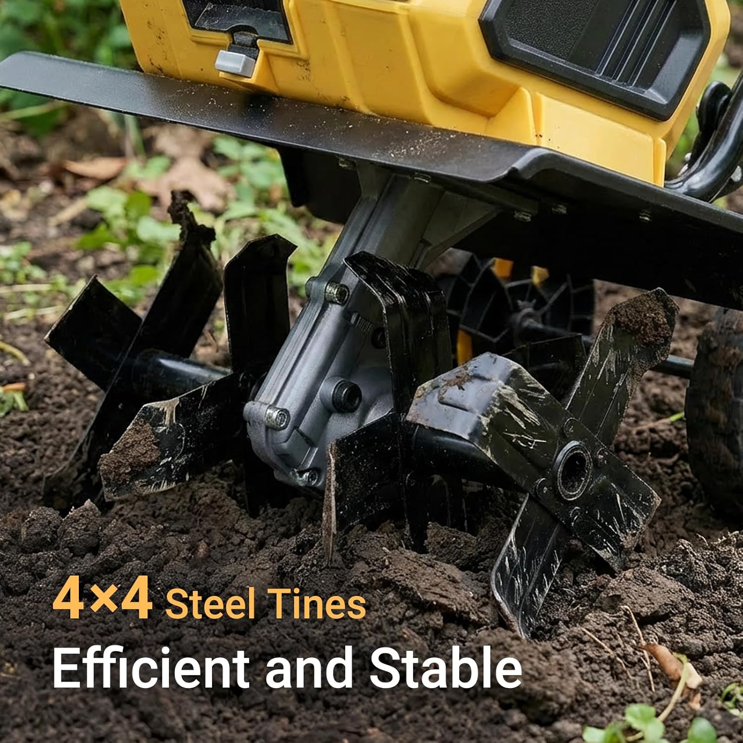 40V Brushless Cordless Tiller Cultivator Compatible with Dewalt 20V Battery(Tool Only), Electric Garden Tiller w/16 Steel Tines, 14.2" Tilling Width, 8.7" Depth, Safety Lock, Portable Rototiller