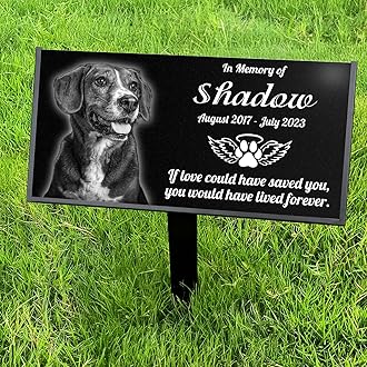 LIFTOMO Personalized Black Granite pet Memorial Stone,pet Grave Markers Plaque, Customized Headstone, Dog Memorial Gifts for Loss of Dog,Cats, and Family Pets, Personalized pet tombstones