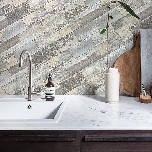 Miniatura 9 de Midcard 98 piezas de azulejos de pared SPC de despegar y pegar, para cocina y baño