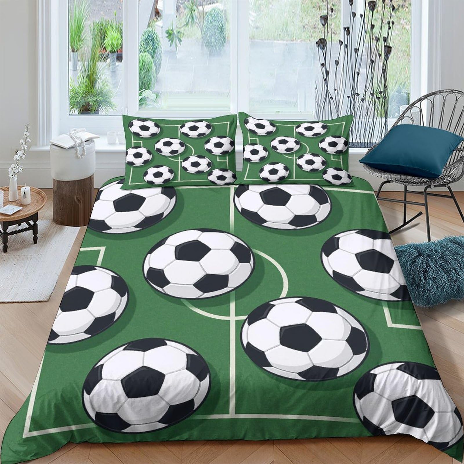 Ctjqhvkz Style-3 3D Printed Football Soccer Field Fitted Sheet Microfiber Anti-Slip Bed Cover For Bedroom Dorm Easy Care Decor Single（135X200cm）