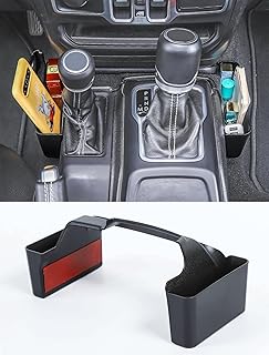 Savadicar GT-2 Shifter Storage Box, Gear Shift Console Side Tray Organizer Compatible with 2018-2024 Jeep Wrangler JL JLU & Gladiator JT, Interior Storage Accessories, Black, 1 PCS