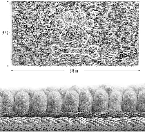 Miniatura 2 de AROGAN Felpudos de entrada para interiores grises de 36 x 24 pulgadas y tapetes negros de 48 x 30 pulgadas para exteriores