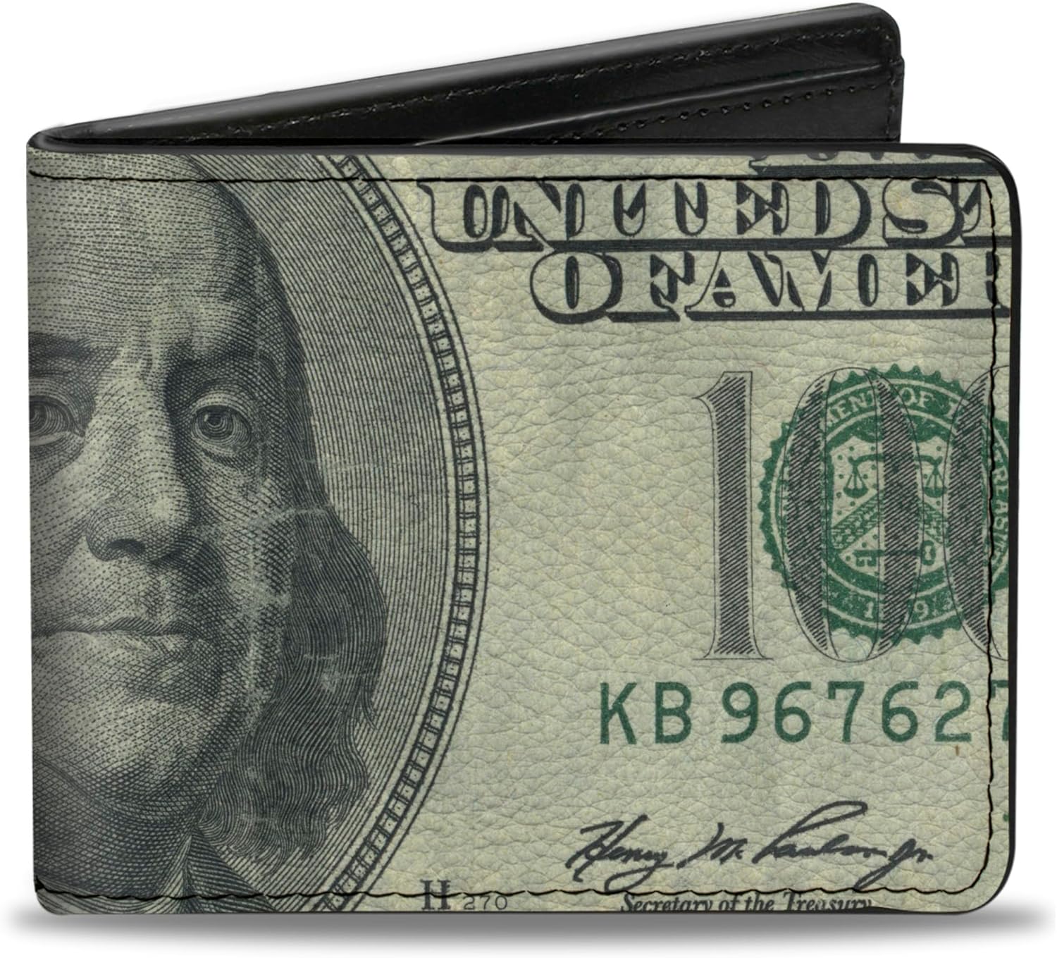 Buckle-Down Men's Bifold Wallet Money, 4.0" x 3.5"