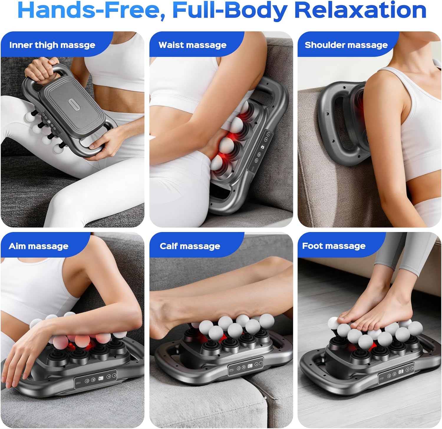 16- Head Massage Gun Set, Deep Tissue Percussion Massager, 2600mAh Quiet Electric Massage Tools with 9 Styles & Levels for Back, Shoulders, Legs, Foot, Body Muscle Pain Relief, Color Gunmetal
