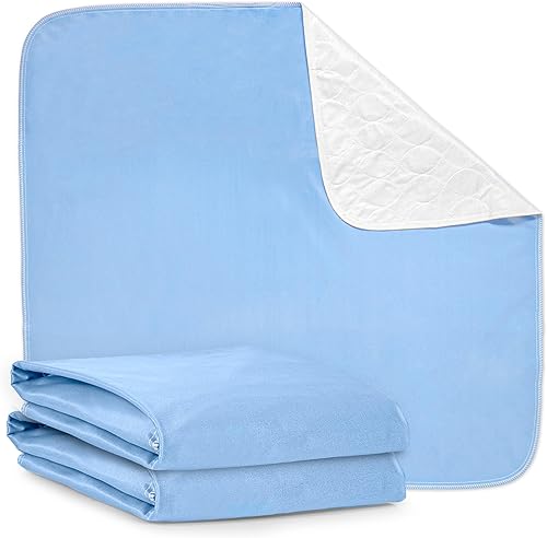 Almohadillas de cama impermeables para incontinencia, absorbentes, lavables, almohadillas de colchón para niños o adultos, planas, 34 x 52 pulgadas
