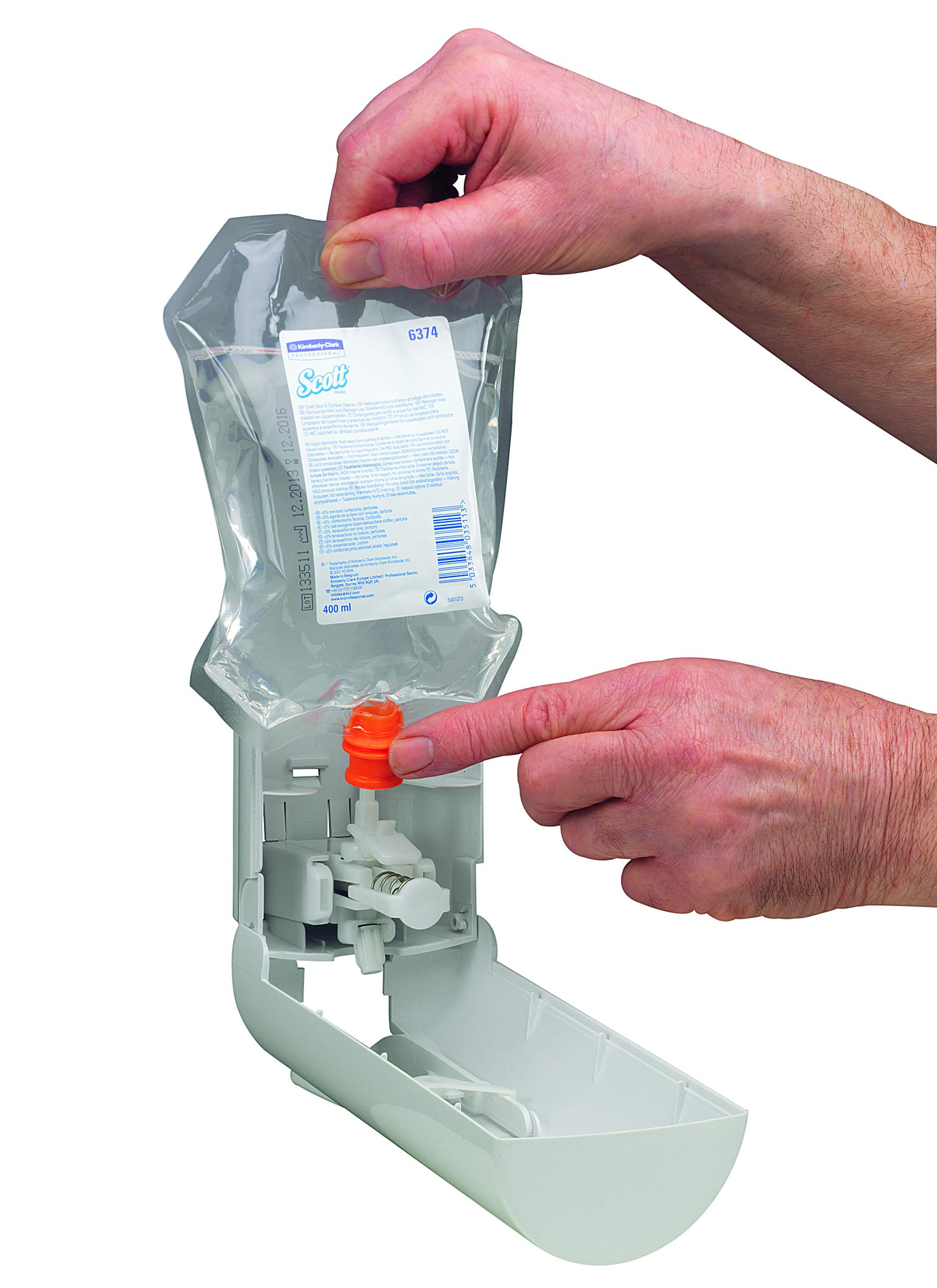 Scott Detergente per superfici e copriwater 6374, trasparente, 6 x 400 ml (totale 2.400 ml)