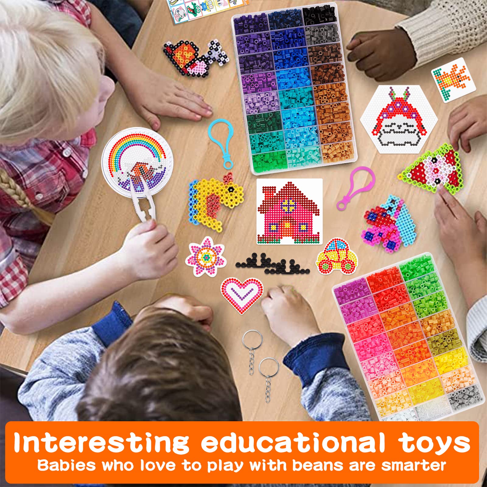 40000 Perline Fusibili Da 2,6 Mm Per Bambini, Maxi Set Colorato Per Creazioni Fai Da Te Con Ferro Da Stiro, Attività Creative E Manuali