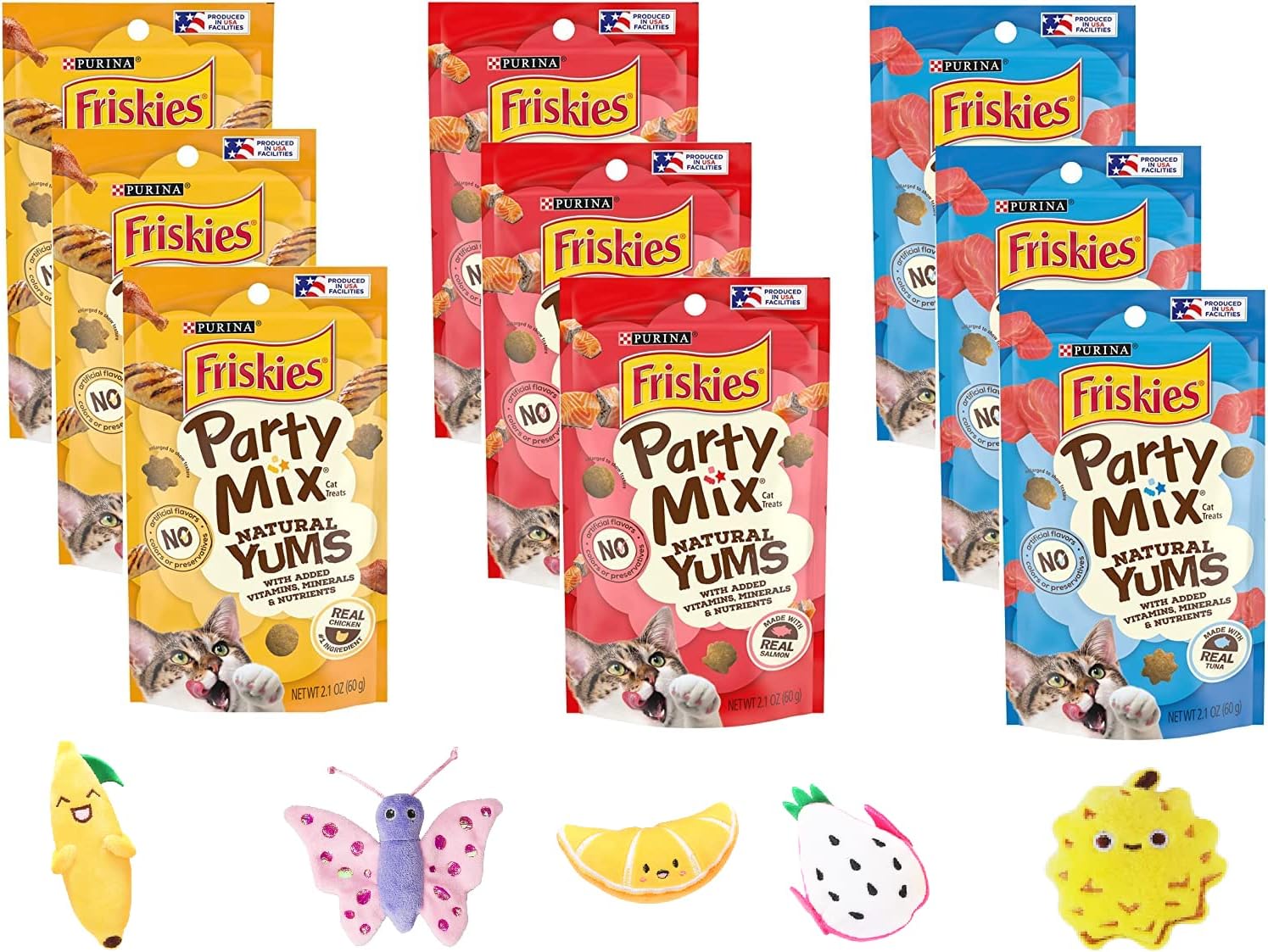 Friskies Party Mix Natural YUMS Bundle Pack, (3) Real