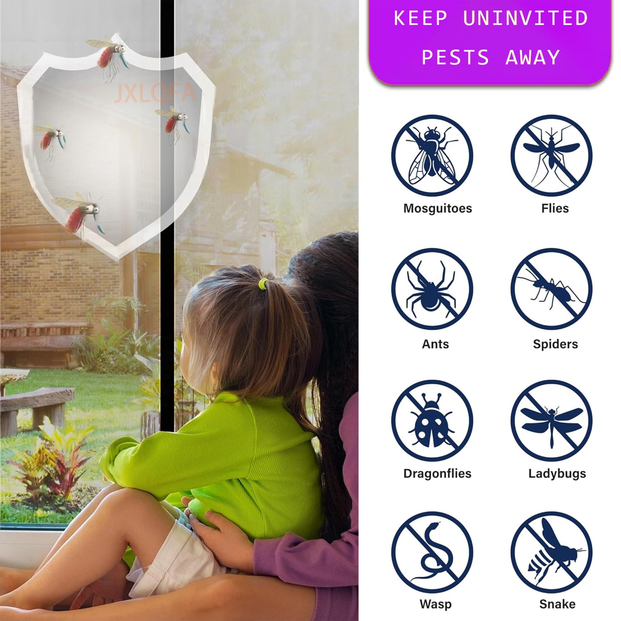Fliegengitter Magnet Doppeltür, 350x210 cm Fliegengitter Magnet Balkontür Ohne Bohren Kinderleichte Klebemontage, fliegenschutztür Ist Ideal für Die Balkontür, Terrassentür ‎Schwarz