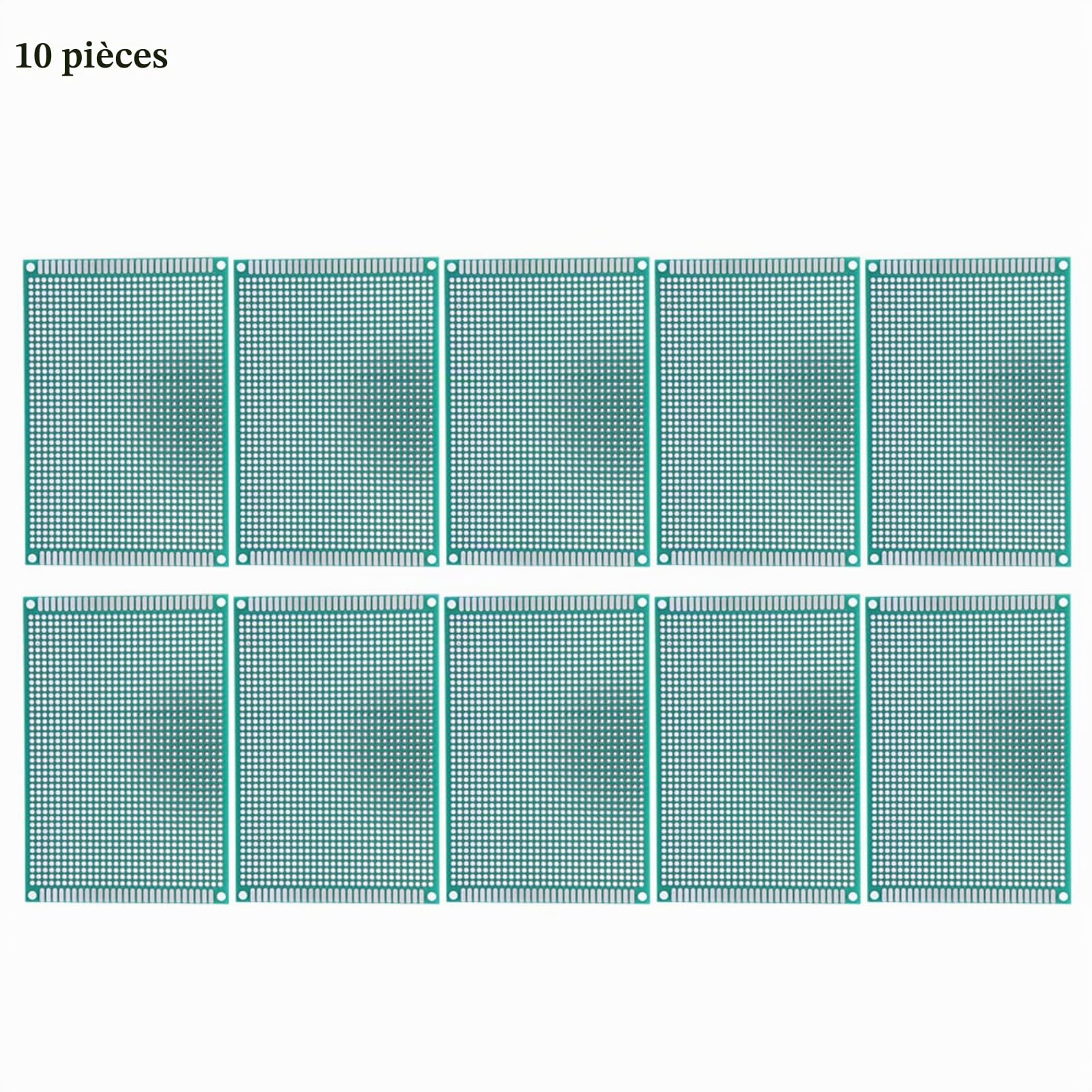 10 Pièces Double Face Prototyp Platine 8X12cm Prototype PCB Platine de Prototypage Étamé Circuit Imprimé pour l'expérimentation Électrique
