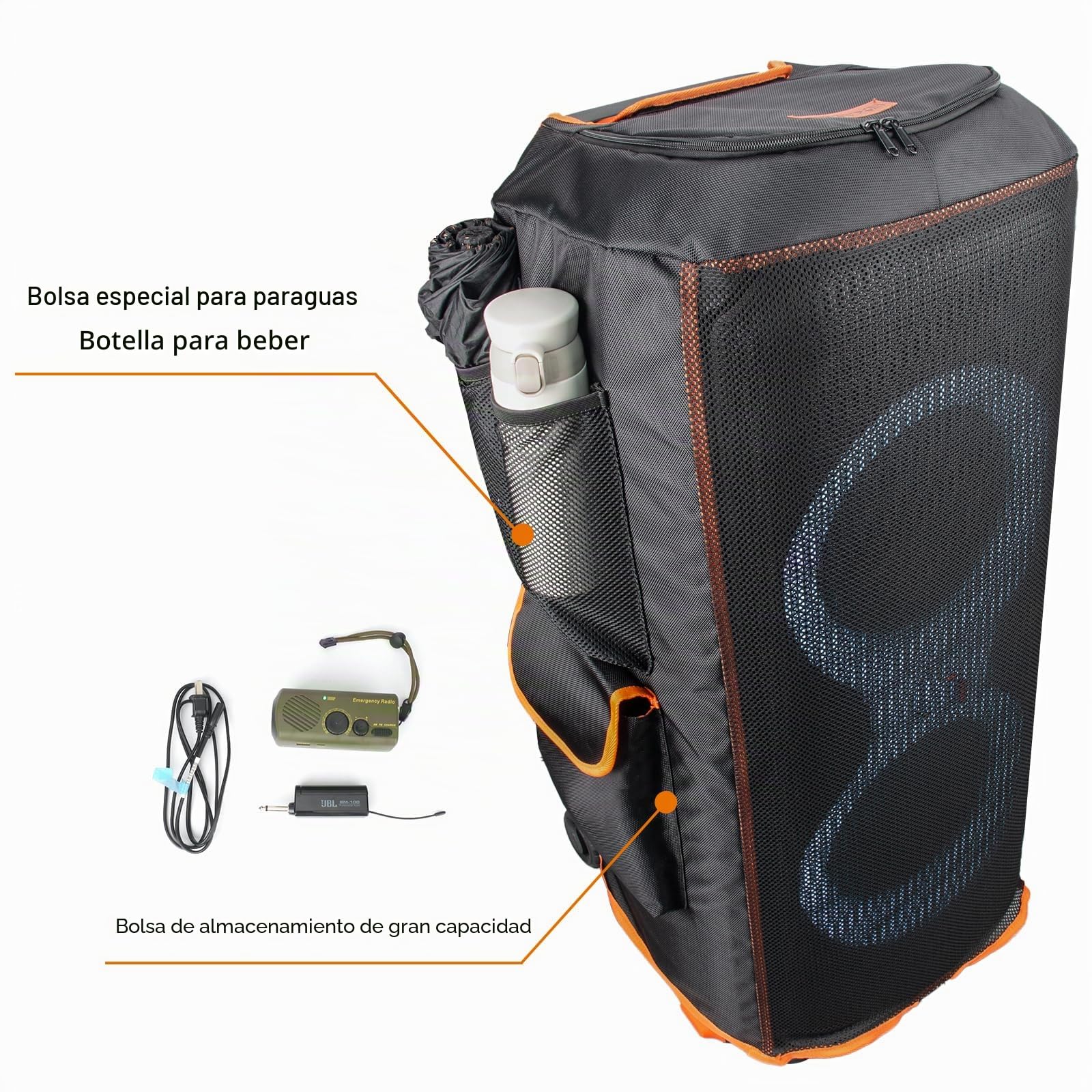 Funda protectora para altavoz PartyBox 710 de doble capa, resistente a los arañazos, carcasa a prueba de polvo, chaqueta de altavoz de ajuste personalizado, funda de malla transpirable, con 4