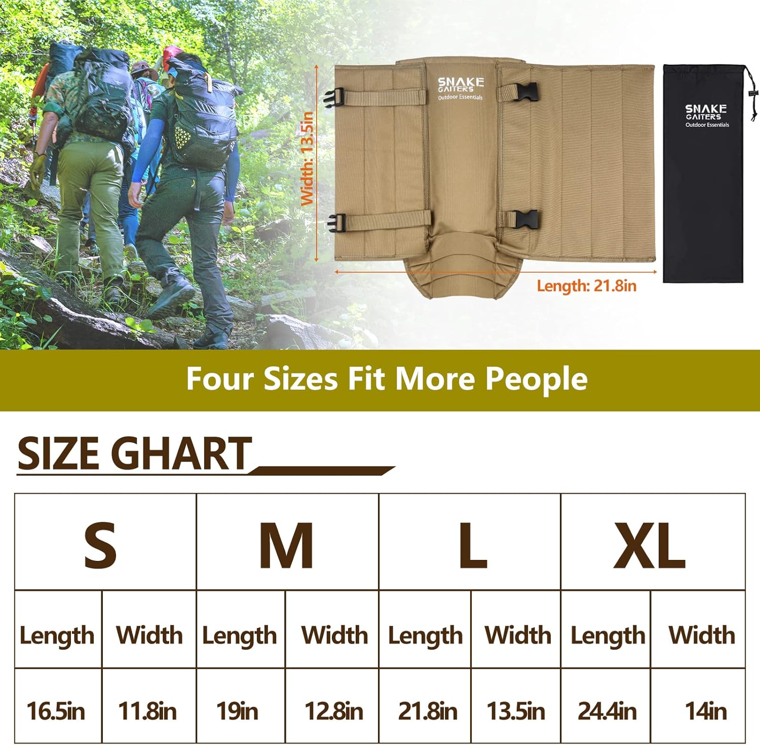 XTSZX Snake Gaiters,Durable Waterproof Snake Guards,Snake Bite Protection for Lower Legs,4 Adjustable Size for Men & Women,Snake Proof Gaiters Fit for Hunting Hiking : Sports & Outdoors