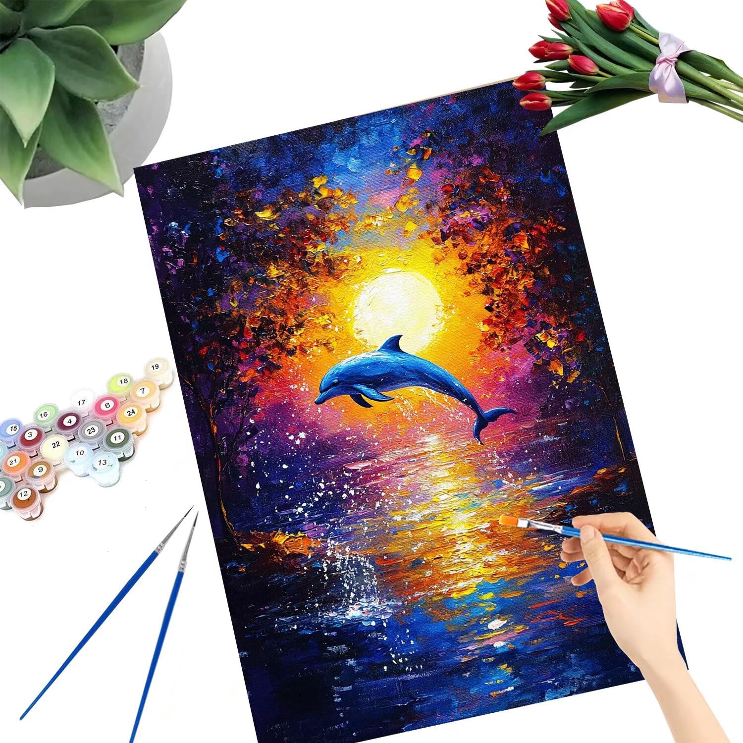 Pintar por Numeros Adultos pintar por numeros niños manualidades niños 10 años, DIY Pintar por Números de Pincel y Pintura acrílica Decoraciones para el Hogar Manualidades, sin Marco 60x80cm C-12