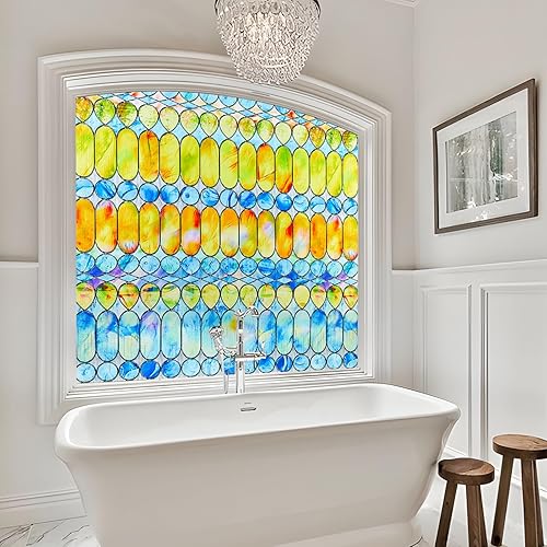 Miniatura 4 de Película 3D de vidrieras para ventana Película de privacidad para ventana de arco iris, decoraciones coloridas para ventanas para el hogar, película
