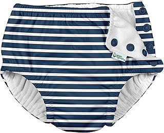 i play. by green sprouts baby boys Reusable and Toddler Swim Diaper, Navy Stripe, 24 Month US