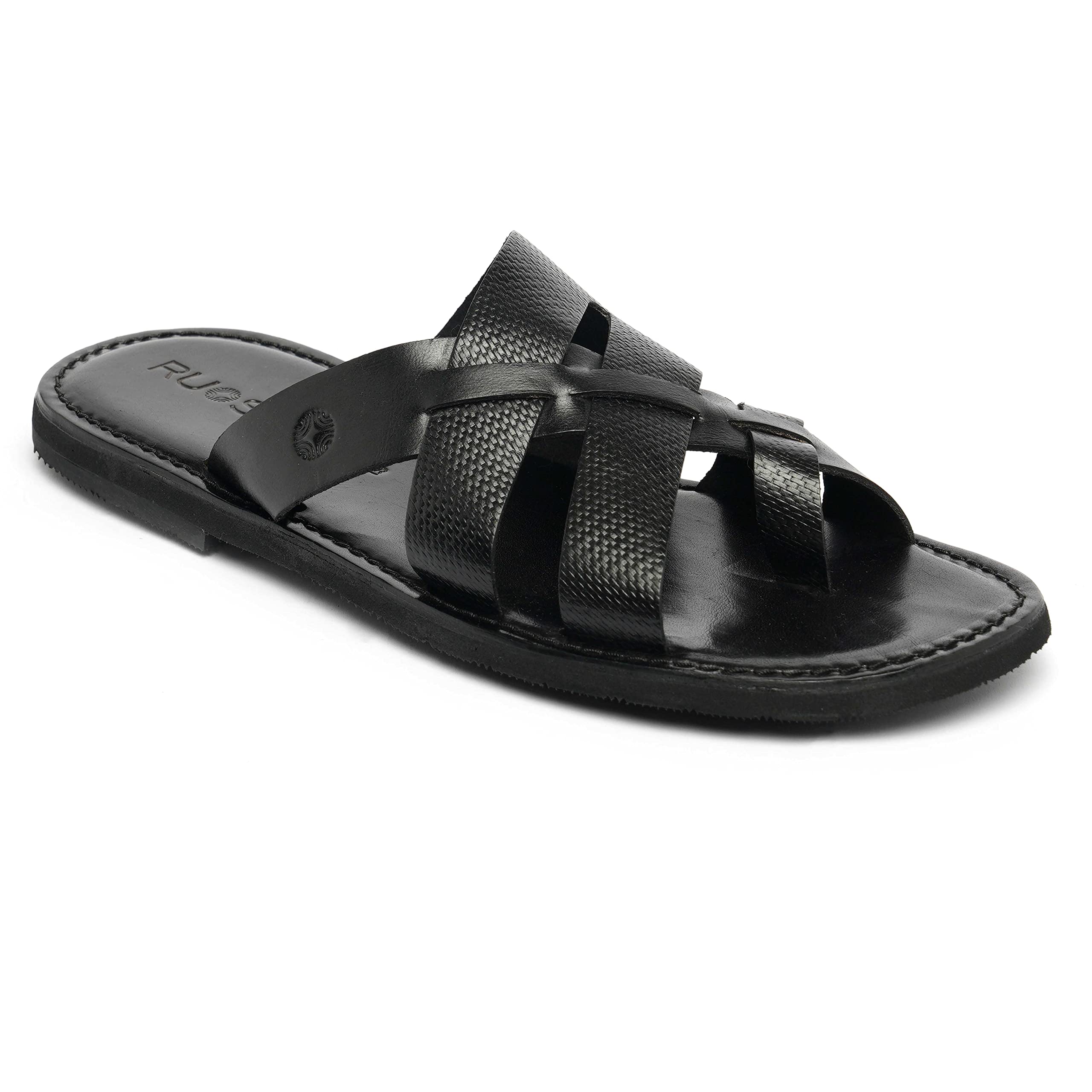 Ruosh The Pisa Men Black Cross Strap Slipper (B0C1NPKTTG) Amazon Price History, Amazon Price Tracker