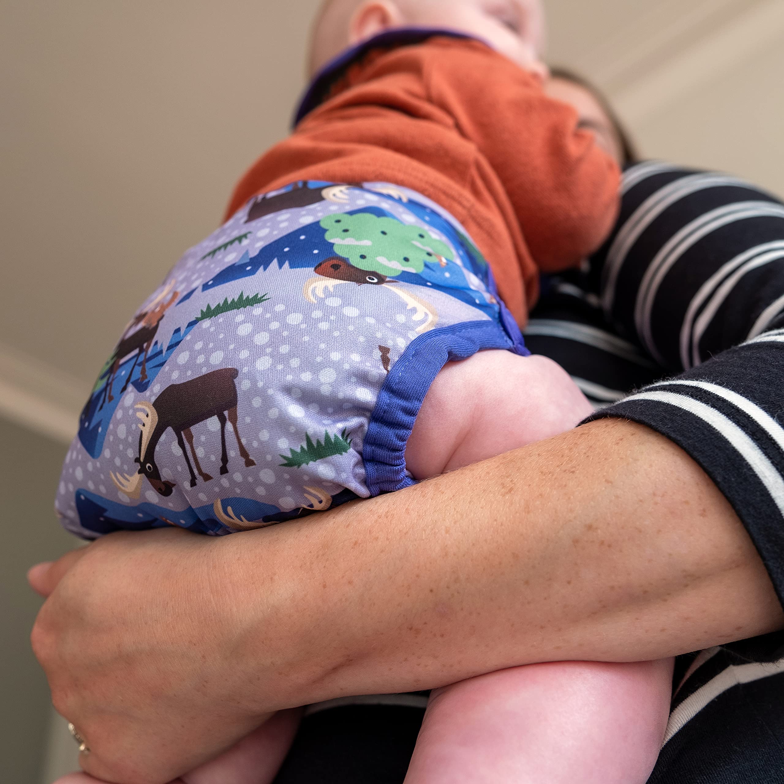 Close Parent – Umweltfreundliche Bambus-Windel, Elch, APLIX, wasserdicht, von Geburt bis zum Töpfchen, 0–36 Monate